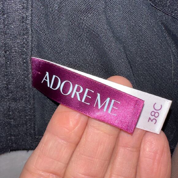 Adore Me Bra 38C Black Beige Nymphadora Contour Balconette Underwire - Picture 8 of 9